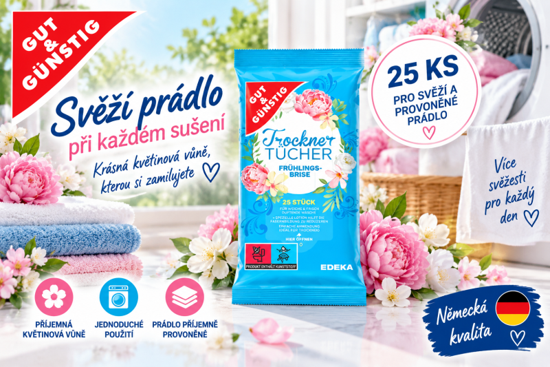 G&G vlhčené ubrousky do sušičky – svěží květinová vůně a jednoduché použití
